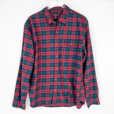 Top J.Crew Slim Mezcla de Cachemira Preppy Cuadros Abotonados XL Foto 1 de 4