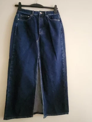 Falda vaquera H&m con abertura frontal azul oscuro tallas 6, 8, 12 nueva con etiquetas Foto 1 de 4