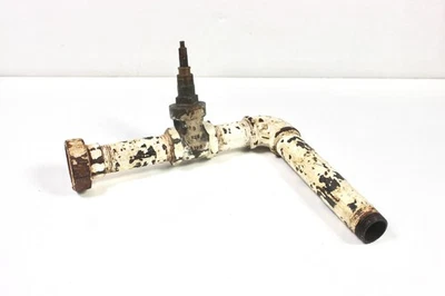 1920s Industrial Cast Iron Stop Valve & Pipe Assembly Shabby Chic Lamp TV Prop - Image 1 of 4