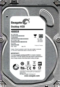 ST4000DM000 P/N: 1F2168-568 F/W: CC54 S/N: Z3021 4TB JUL 2014 THAILAND SEAGATE - Picture 1 of 2