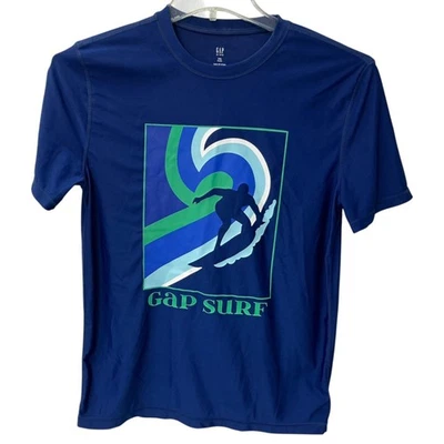 Gap Kids Blue Wave Swim Shirt/Rash Guard-Short Sleeve-Size XXL husky Boys - Image 1 of 4