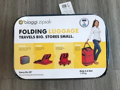 NUEVO Biaggi Zipsak 22" Plegable Spinner Equipaje de Mano Azul Bolsa con Ruedas - Azul Foto 1 de 3