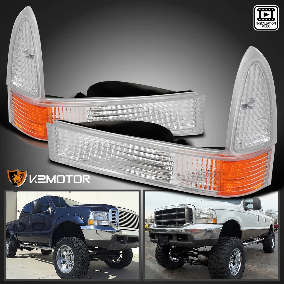 Fits 1999-2004 Ford F250 F350 F450 2000-2004 Excursion Clear Corner Lights Lamps Foto 1 de 4