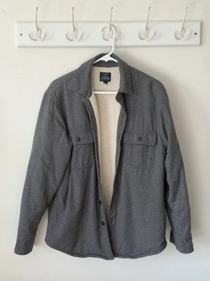 J Crew шерпа с подкладкой серый фланелевая рубашка куртка маленький  - Изображение 1 из 3