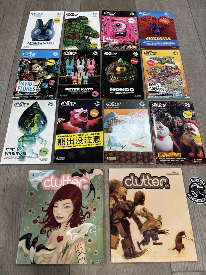 LARGE Lot Clutter Magazine Of Vinyl Toys Ashley Wood Ron English Tara McPherson Foto 1 de 1