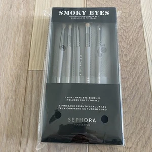 SEPHORA COLLECTION Smoky Eyes Uncomplicated Brush Set 5 Brushes & Pouch NEW - Picture 1 of 5