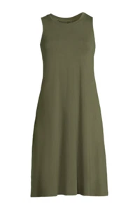Time and Tru Womens Sleeveless Casual Knit Swing Dress Green Size Small (4-6) - Picture 1 of 4