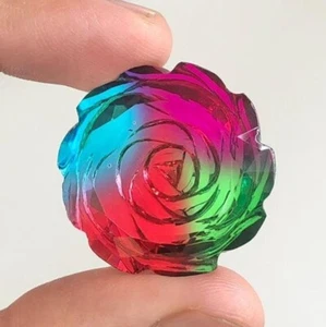 58 Cts Bi Color Tourmaline, Laser Cut Carving Bi Color Tourmaline Loose Gemstone - Picture 1 of 5
