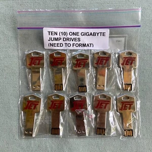 Jet Key Style 1 Gigabyte Jump USB Thumb Flash Drive Lot 10 Memory Stick Storage - Picture 1 of 4
