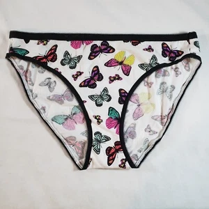 Victoria's Secret Picot Band Bikini Large White Butterfly Cotton Blend - Picture 1 of 3