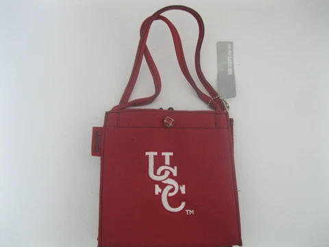 Gamecocks Graphic Purse Lunch Bag Alan Stuart NCAA Logo Button Loop Red Cover