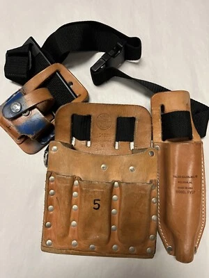 Klein Leather Tool Pouch # 5190 With Holster For Tone Tester And Belt. 002 - Image 1 of 4