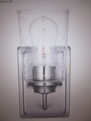 Hampton Bay Evangeline 4,5 pulgadas Aplique de pared de níquel cepillado de 1 luz para granja 2 piezas Foto 1 de 4