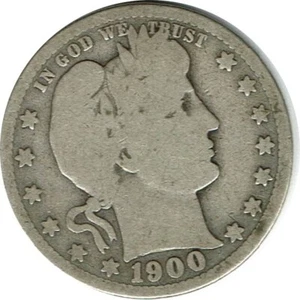 1900 Barber Quarter 90% Silver in Good - Foto 1 di 2
