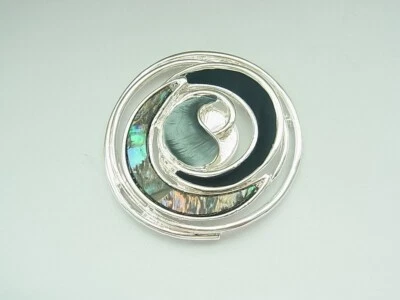 Brosche Magnetbrosche Schal Bekleidung Poncho Taschen Stiefel Perlmutt Schwarz - Bild 1 von 2