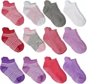 Anti Slip Non Skid Ankle Socks with Grips for Baby Toddler Kids Boys Girls - Picture 1 of 12