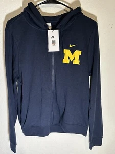 Nike Women’s Medium MED Varsity Fleece Full Zip Hoodie Michigan Wolverines NWT - Picture 1 of 5