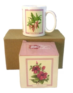 Hawaii Coffee Mug Cup Tropical Flowers Bird of Paradise Hilo Hatties Island vtg - Picture 1 of 7