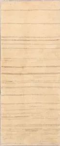 Excellent Natural Dye Solid Gabbeh Zollanvarii Shiiraaz Rug Runner 2' 8" x 6' 4" - Picture 1 of 16