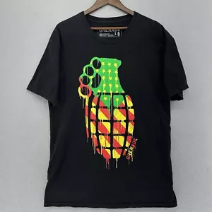 Camiseta negra bandera americana rasta reggae granada marca mano granada talla l holgada - Imagen 1 de 6