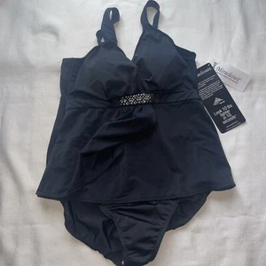 NUOVO COSTUME DA BAGNO DONNA MIRACOLOSO NERO 1 PEZZO TAGLIA 18 - Foto 1 di 10