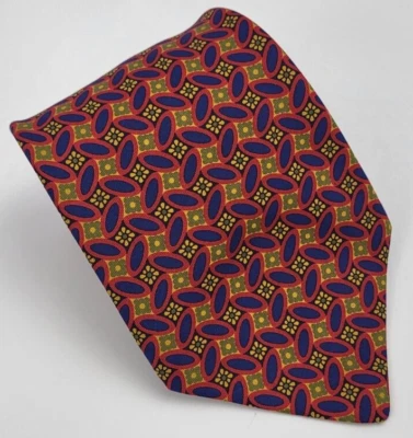 Corbata de Seda Bullock & Jones Roja Azul Gris Geométrica Hombre España 58 x 3,75 Foto 1 de 4