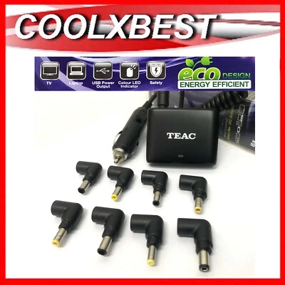 90W LAPTOP NOTEBOOK CAR CARAVAN DC CHARGER ADAPTER UNIVERSAL 15V 16V 19V 19.5V - image 1 of 4