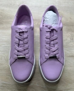 NWB CALVIN KLEIN WOMENS SNEAKERS STONE PINK 9M CLARINE ECO SMOOTH LEATHER - Picture 1 of 11
