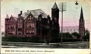 South High School and Holy Rosary Church Minneapolis MN 1908 AA1 - Picture 1 of 2