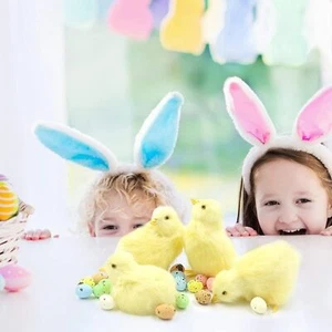 Realistic Plush Chick Figurines,Easter Chicken Gift Decoration Photography Props - Picture 1 of 12