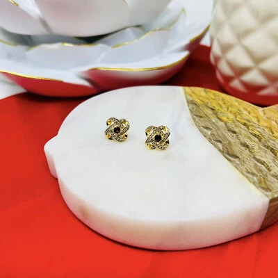 Preciosos aretes de piedra de nacimiento de color rojo rubí de julio joyería fina poste trasero Foto 1 de 2