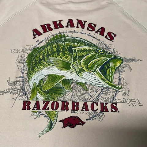 Arkansas Razorbacks Columbia PFG Short Sleeve Crew Neck T Shirt sz XL Cover