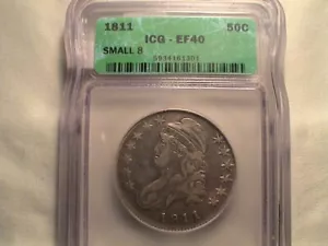 1811/10 Capped Bust Half Dollar ICG-EF40 - Picture 1 of 6