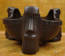 Trader Vic's Easter Island Moai Tiki Bowl Scorpion Huge Brown 3 Moai