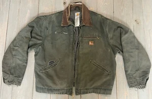 Chaqueta de Trabajo Vintage Carhartt J97 MOS Detroit Manta Forrada Verde Musgo Talla XL - Imagen 1 de 16