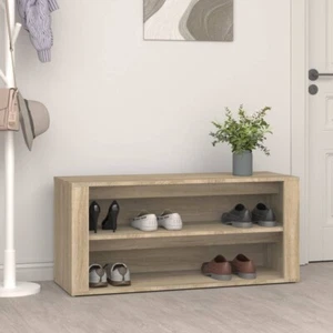 NNEVL Shoe Rack Sonoma Oak 100x35x45 cm Engineered Wood - Picture 1 of 8