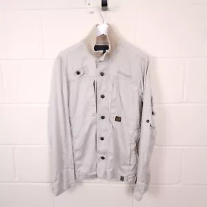 G STAR RAW Jacket Mens L Large Artic Vintage Shirt Linen Blend Military Unlined - Picture 1 of 12
