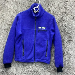 Chaqueta polar LL Bean vintage para hombre talla pequeña cremallera completa hecha en EE. UU. azul años 80 LEER - Imagen 1 de 11