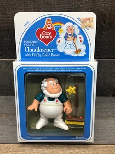 New Care Bears Cloudkeeper con scopa nuvola soffice figura posabile 1984 Kenner - Foto 1 di 5