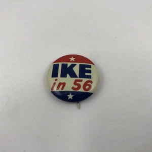 Botón Campaña Política IKE IN 56 Vintage, Pinback - Imagen 1 de 2