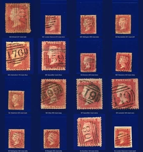 1857 SG40 1d Rosa Roja C10 (1) Posiciones Usadas en Filas M-N Elección de 16 kbtk - Imagen 1 de 27