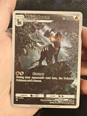 Houndoom 76/96 Pokemon TCG Pocket Triumphant Light Custom Textured Fanart Card - Image 1 of 3