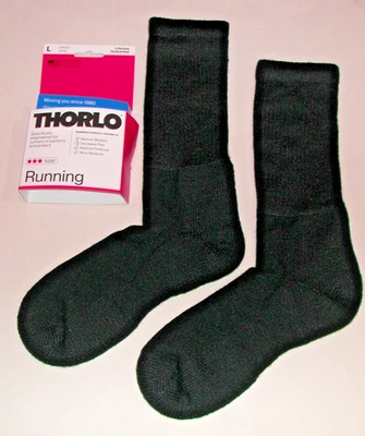 Calcetines Thorlo Maximum Cushion Running Unisex Crew Para Mujer Grandes Nuevos con Etiquetas Negros Foto 1 de 4
