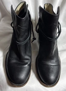 Freebird by Steven Casey Ankle Black Boots Booties Womens Sz 9 Leather Lace Up - Picture 1 of 8