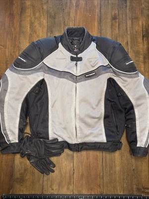 Tourmaster Intake Series 2 White/Black Mesh Jacket/Armored/Size XL Motorcycle - Image 1 of 4