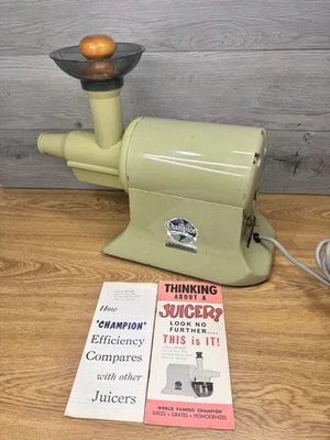 Vtg Champion Juicer 1/3 HP Motor de servicio pesado Modelo G5-NG-853S ~probado Funcionando Foto 1 de 4