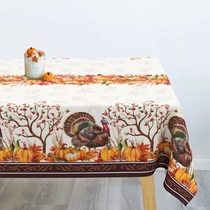 Fall Thanksgiving Tablecloth Waterproof Pumpkin Table Cloths for Autumn Harve... - Picture 1 of 7
