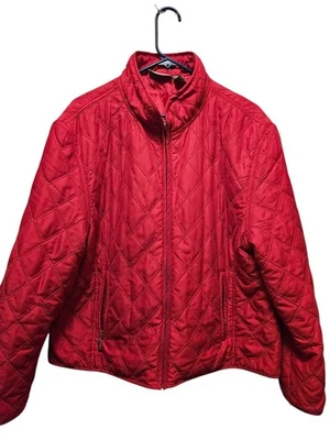 Женская красная стеганая куртка на молнии Jane Ashley с карманами на молнии размер XL - Изображение 1 из 4