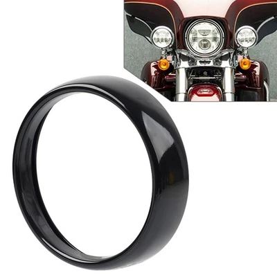 7“ Scheinwerferring Abdeckung für Harley Electra Street Tri Glide 14-23 Schwarz - Image 1 of 4