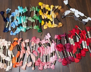 Vintage DMC Embroidery Floss Lot of 69 Full Skeins Assorted Colors - Picture 1 of 10